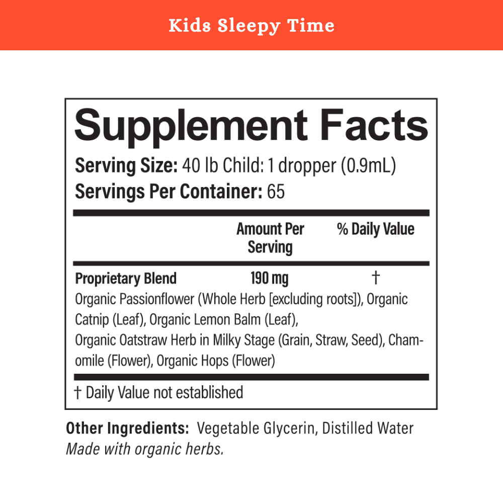 Kids Sleepy Time | Melatonin-Free Herbal Sleep Support | 2 oz