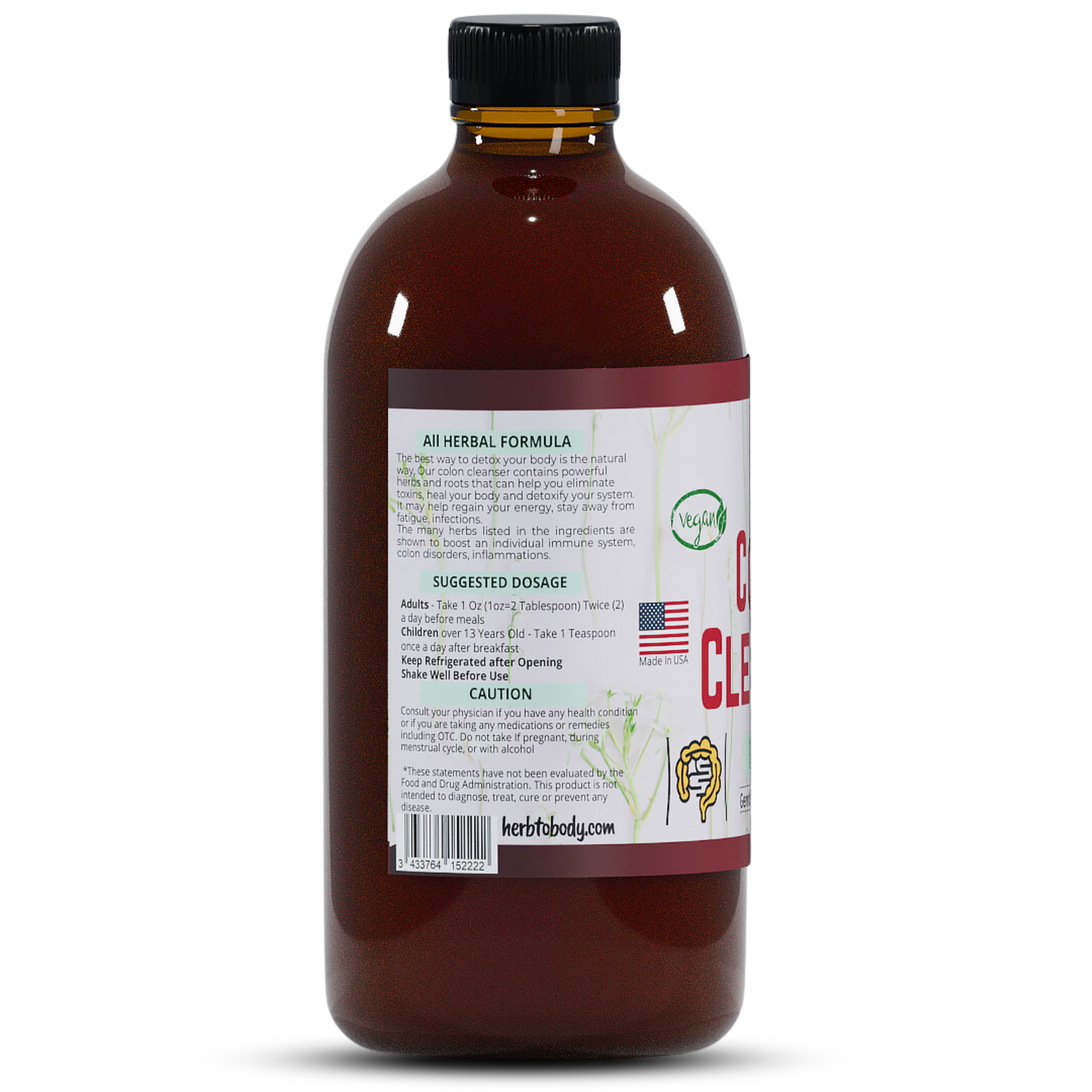 Colon Cleanser Bitters – Herbal Digestive & Regularity Support (16 oz)