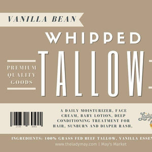 Vanilla Whipped Tallow Moisturizer (NEW!) (Sensitive Skin | Dry Patches | Anti-Aging | Hair Butter )