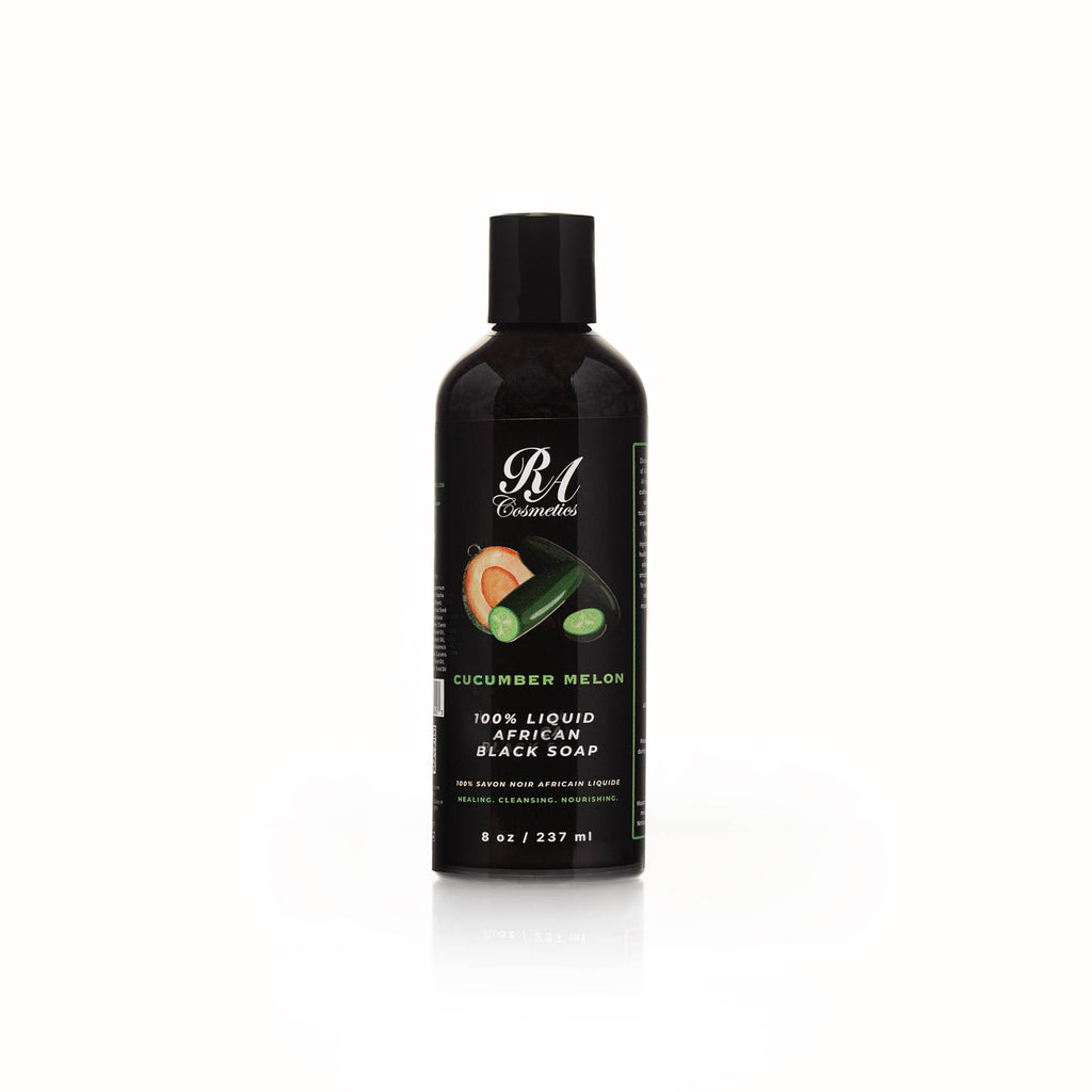 African Black Soap – Cucumber Melon | Face, Body & Hair Cleanser (8 oz)
