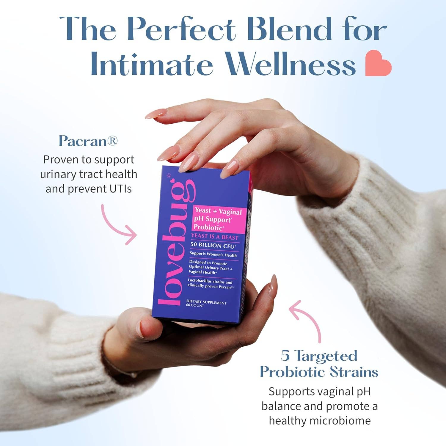 Yeast + Vaginal pH Probiotic – Feminine Balance & Urinary Tract Support | 30 Count