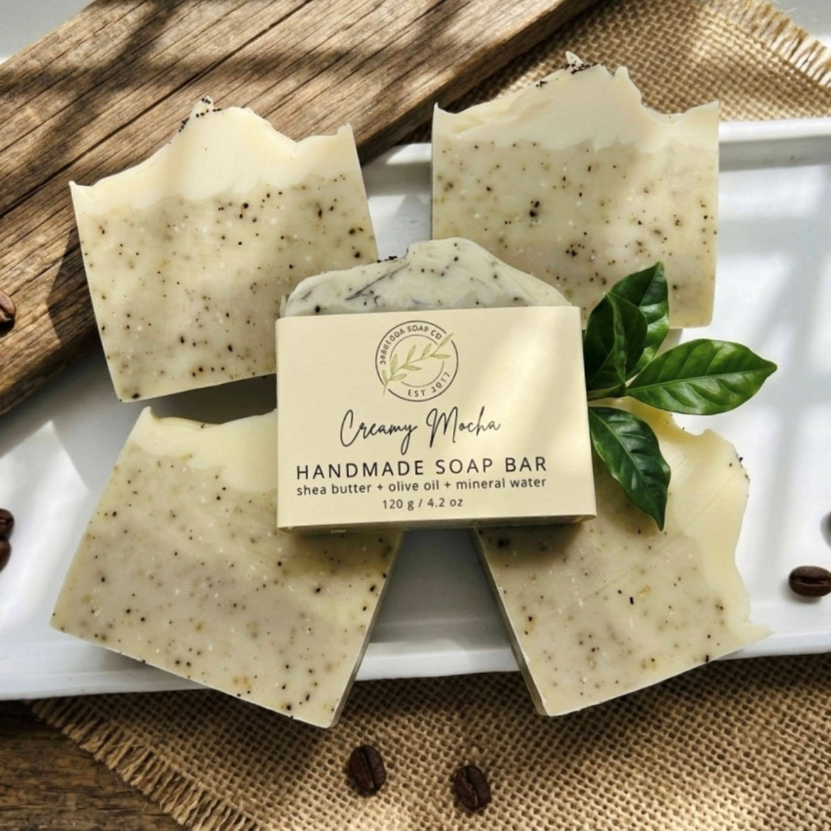 Creamy Mocha Coffee Soap Bar | Handmade Vegan Cold Process
