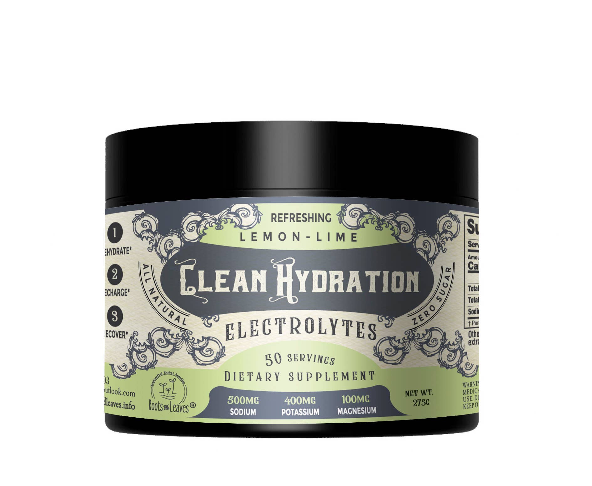 Clean Hydration Electrolytes- 50 to 100 servings