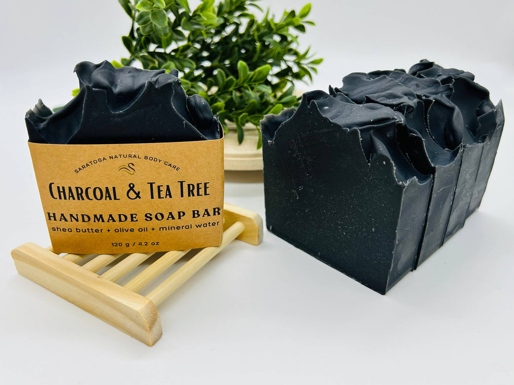 Charcoal & Tea Tree Handmade Soap – Clarifying Face & Body Bar