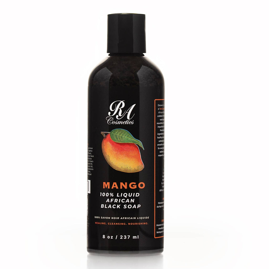 100% Liquid African Black Soap, Mango - 8oz