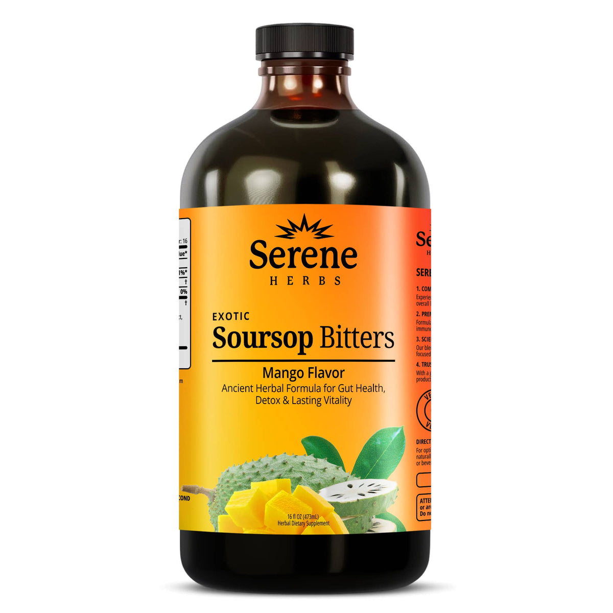 Exotic Soursop Bitters – Mango Flavor | Herbal Digestive & Daily Wellness Support – 16 oz