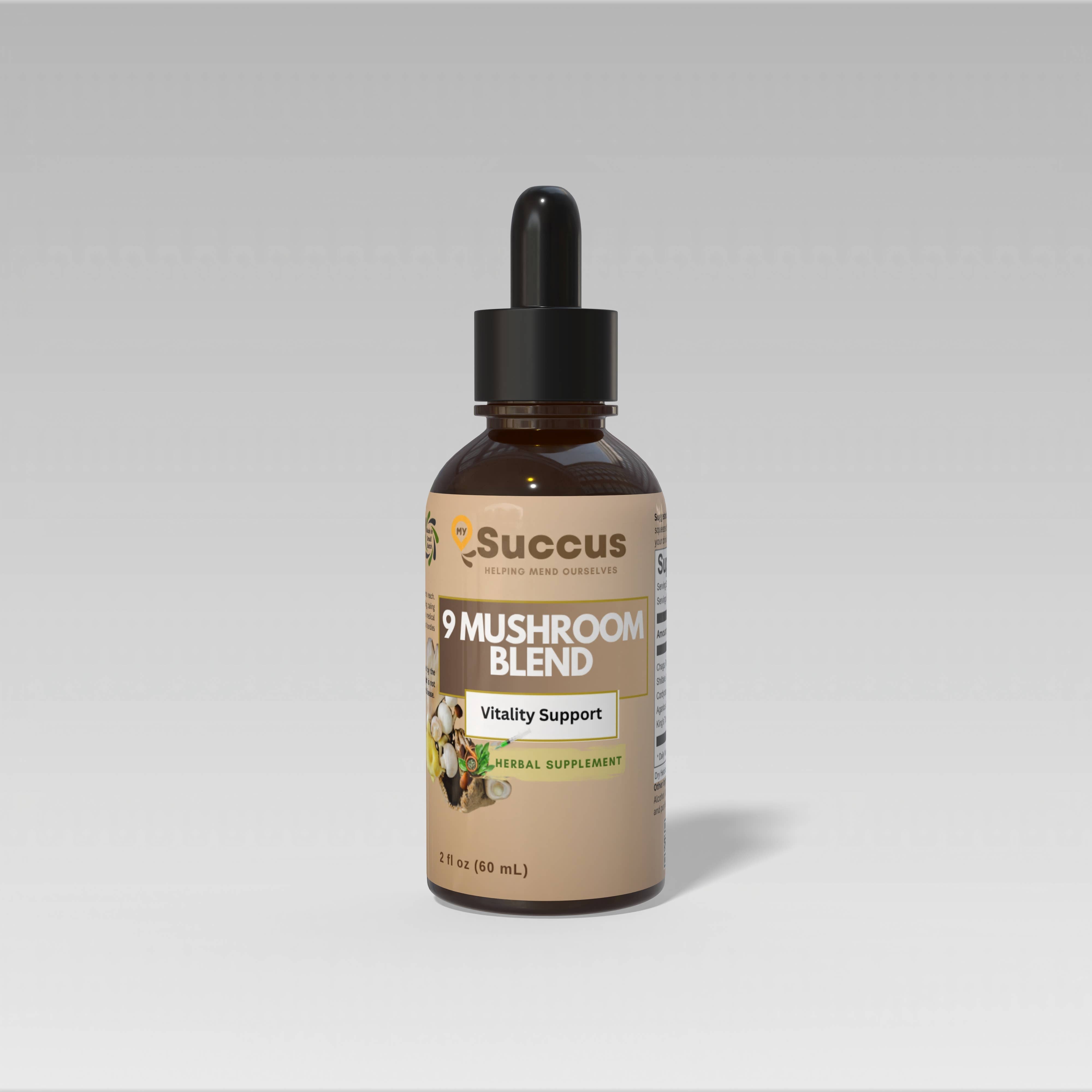 9 Mushroom Blend Extract - Vitality Support: Alcohol Free / 1 fl oz