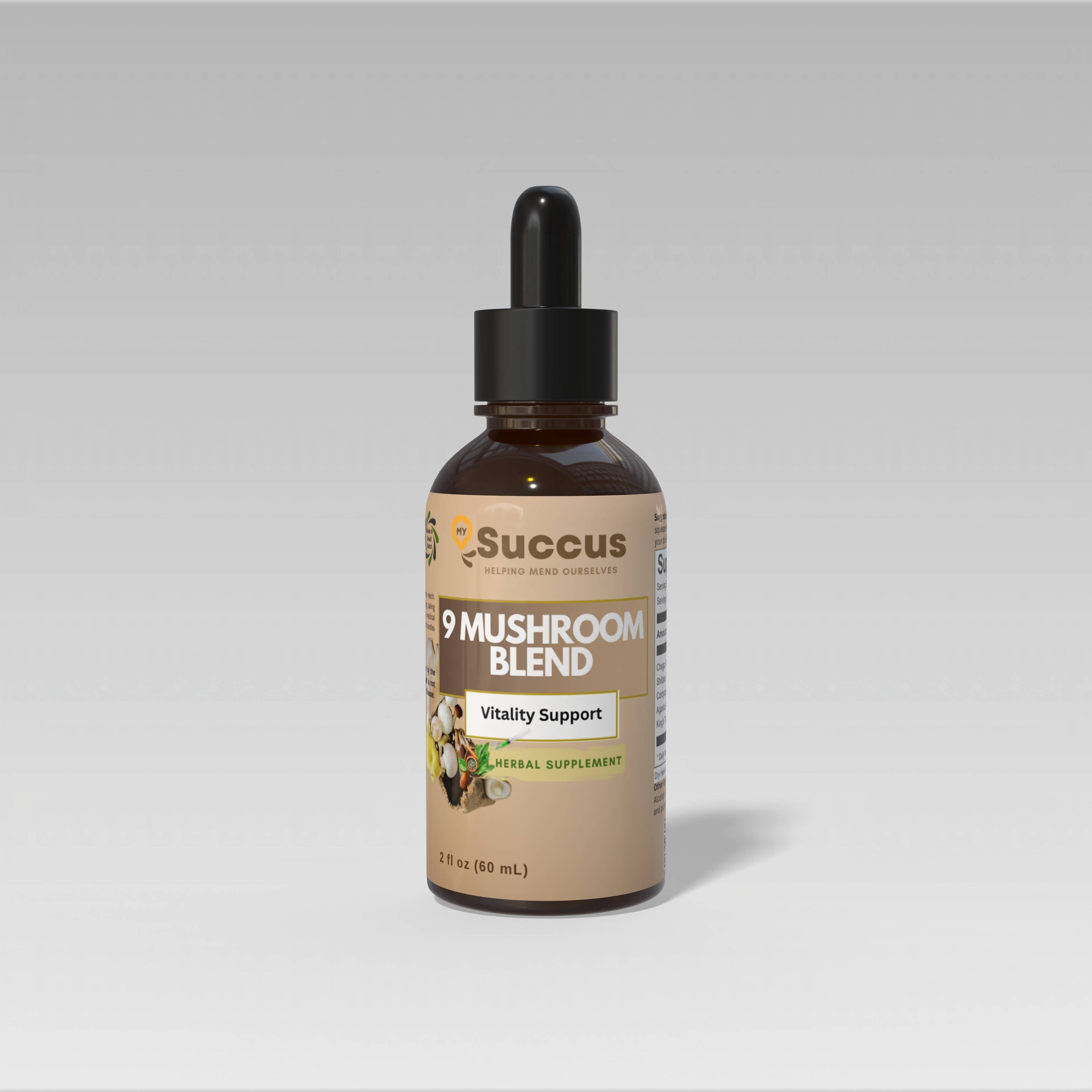 9 Mushroom Blend Extract - Vitality Support: Alcohol Free / 1 fl oz