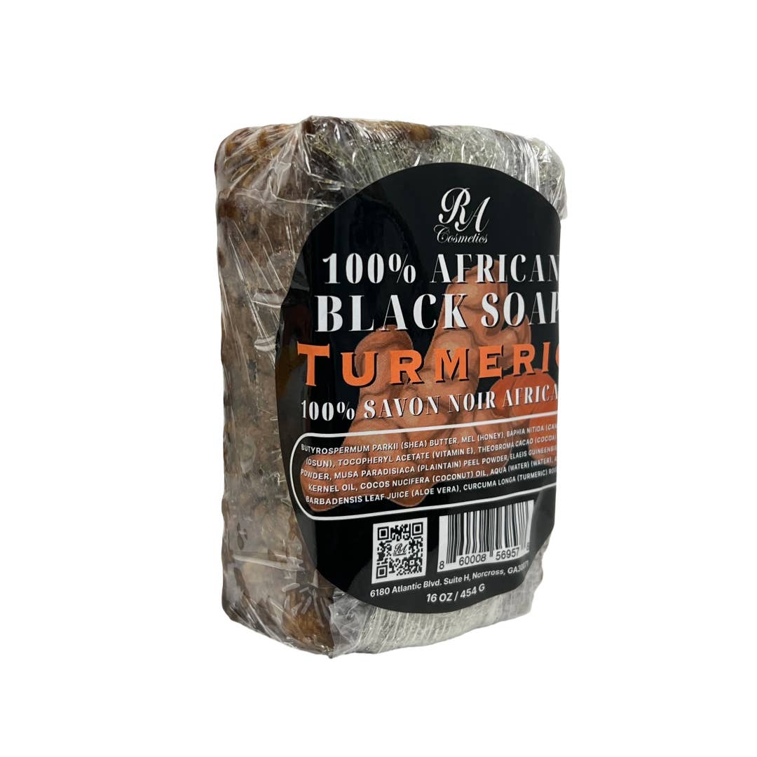 African Black Soap Bar, Turmeric Oil - 1lb
