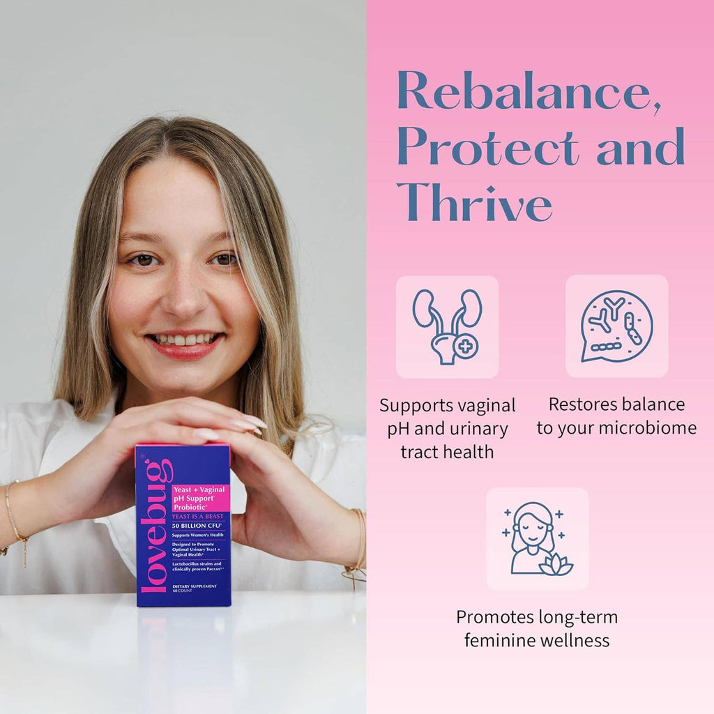 Yeast + Vaginal pH Probiotic – Feminine Balance & Urinary Tract Support | 30 Count