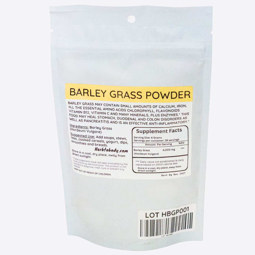 Barley Grass Powder (Alkalizing Supergreen • Detox Support • Energy &amp; Nutrient Boost)