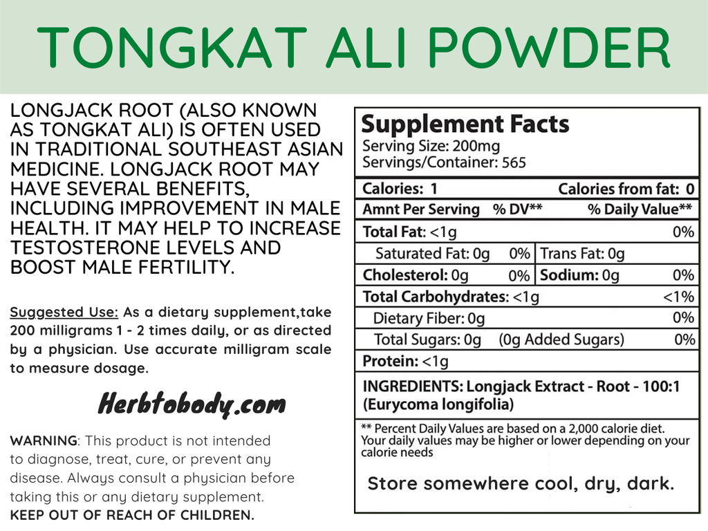 Tongkat Ali Powder | Male Vitality | Strength | Testosterone Support| Libido | Energy