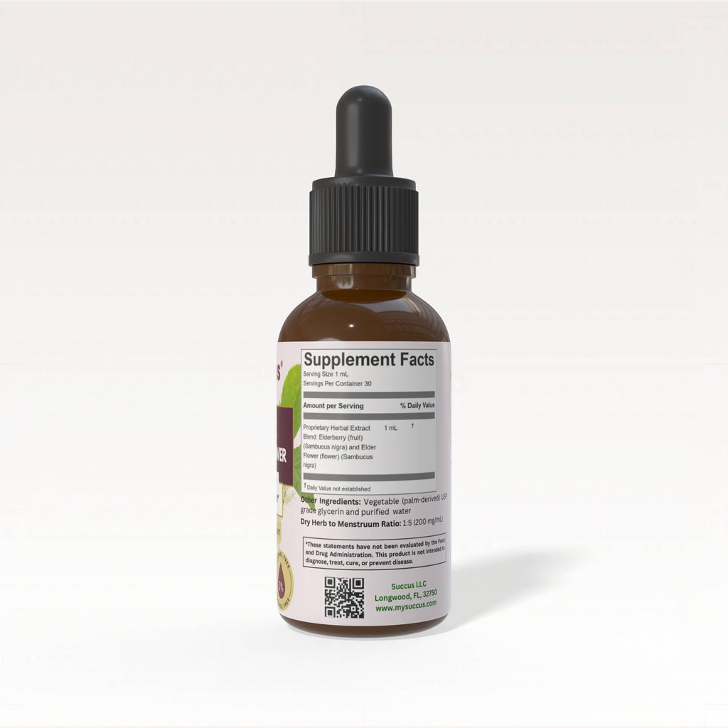 Elderberry & Elder Flower Extract Blend - Promotes Wellness: Alcohol-Free / 1 fl oz