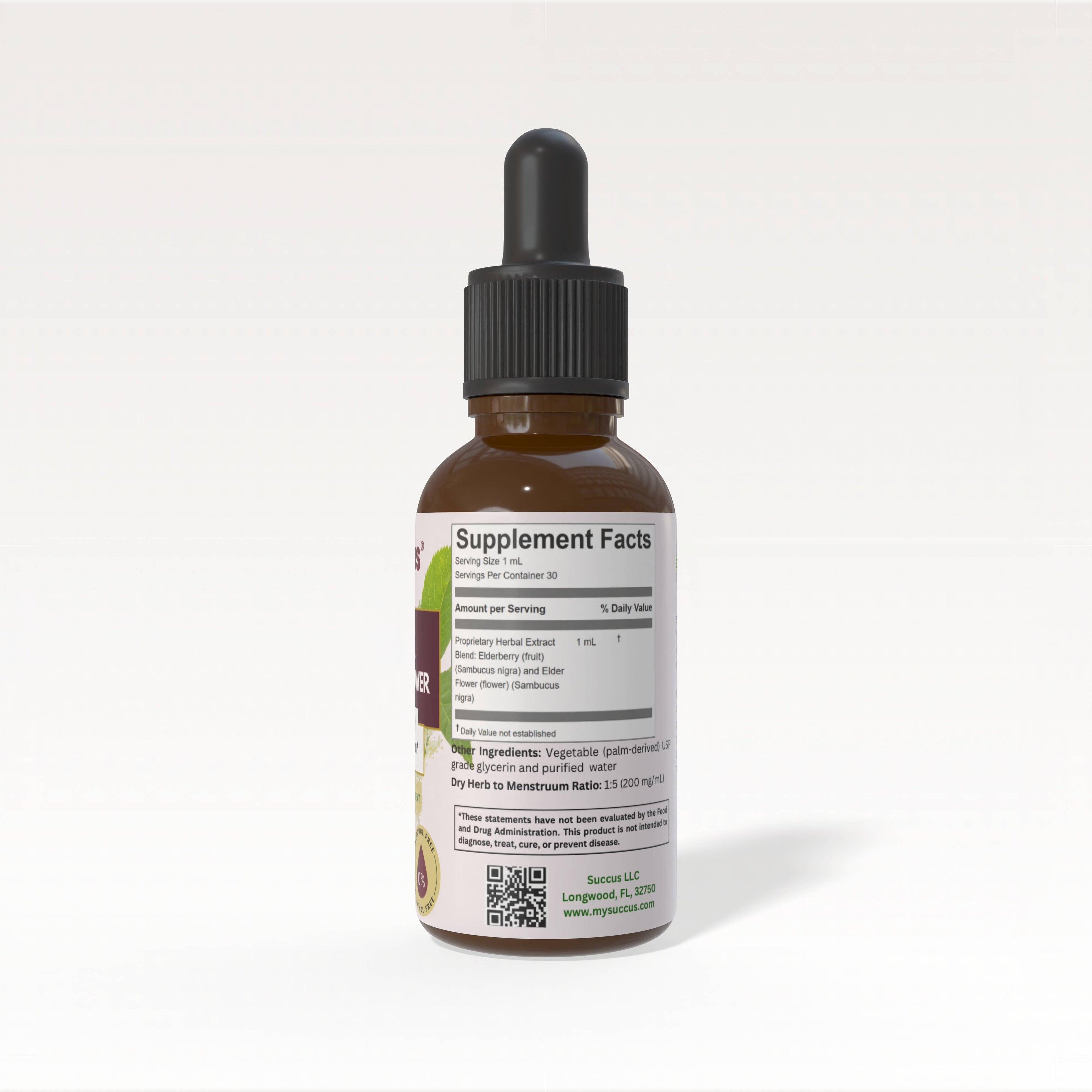 Elderberry & Elder Flower Extract Blend - Promotes Wellness: Alcohol-Free / 1 fl oz