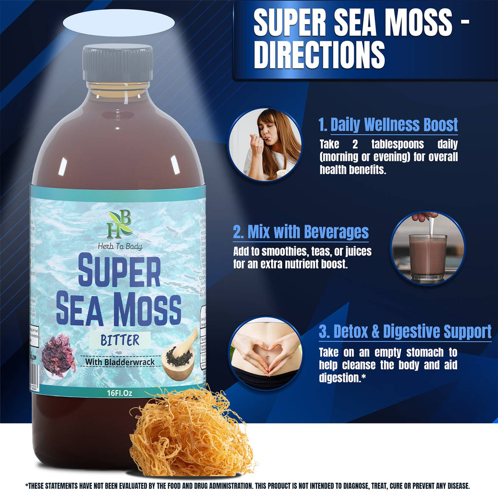 Super Sea Moss Bitter | 40+ Herbal Wellness Tonic with Irish Moss & Bladderwrack