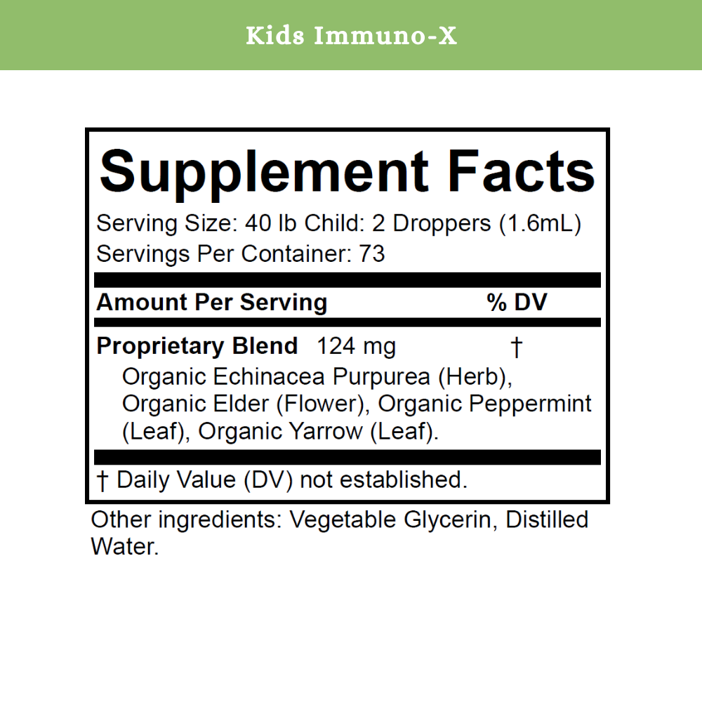 Kids Immuno-X | Organic Immune Support for Children | 2 oz