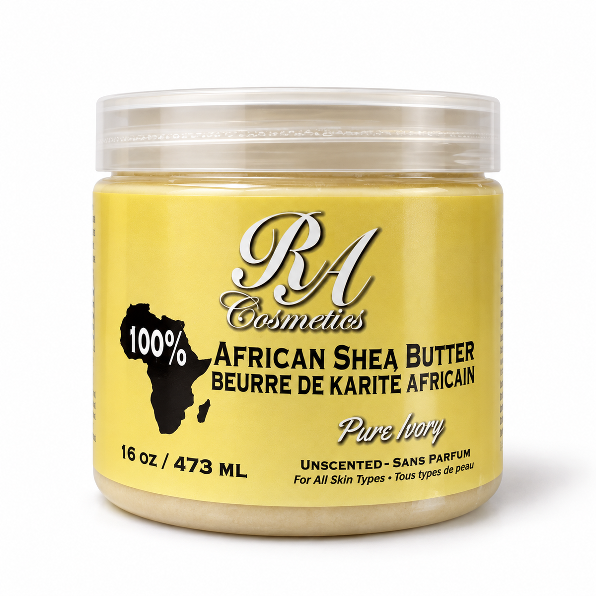 100% African Shea Butter – Pure Ivory | Skin, Hair & Scalp Moisturizer | 16 oz