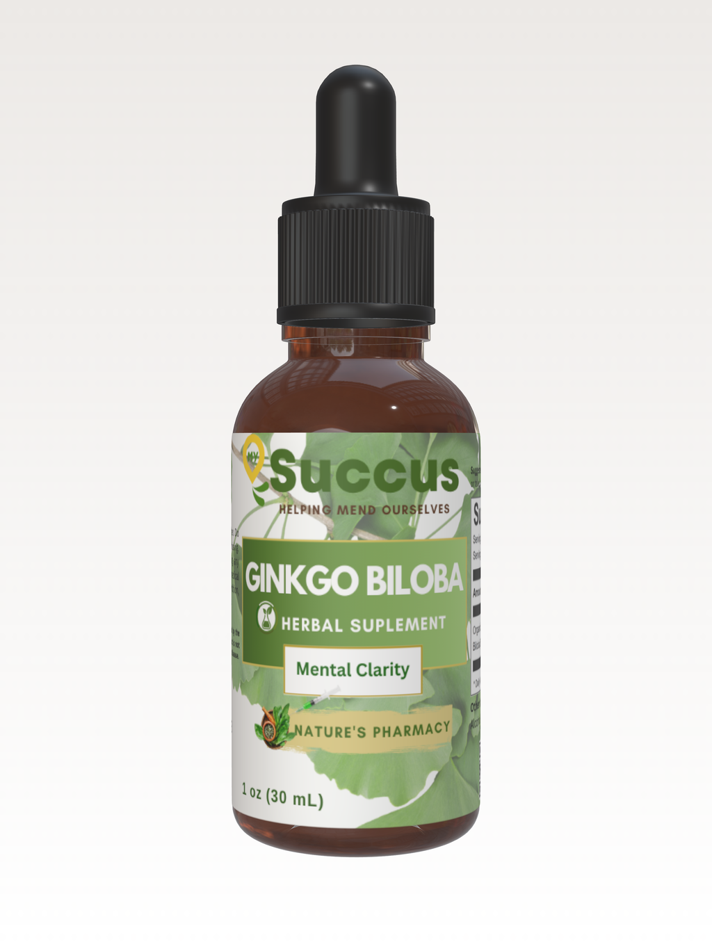 Ginkgo Biloba Tincture - Supports Mental Clarity & Focus: Alcohol Free / 1 fl oz