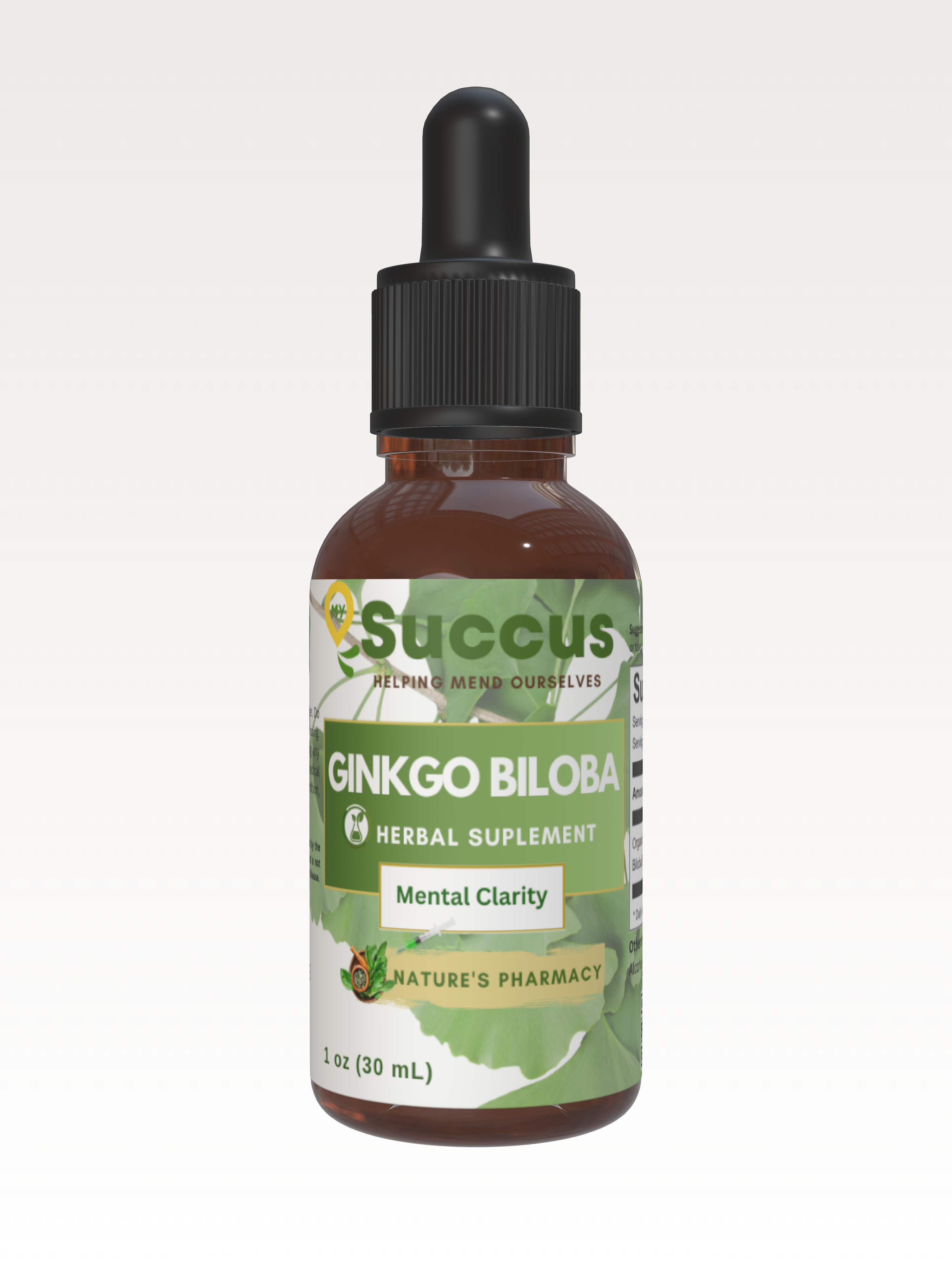 Ginkgo Biloba Tincture - Supports Mental Clarity & Focus: Alcohol Free / 1 fl oz
