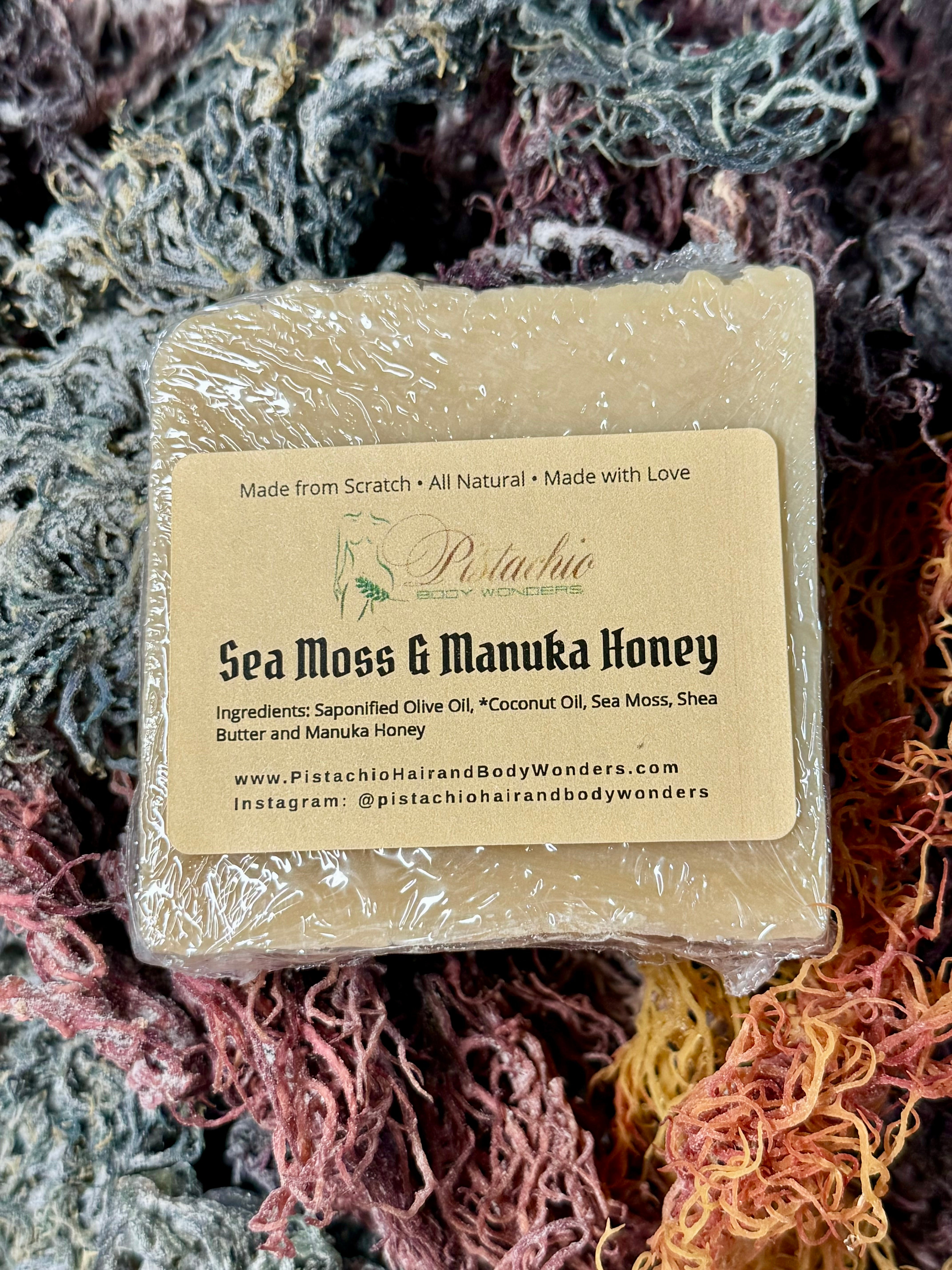 Sea Moss & Manuka Honey Soap Bar | Antibacterial | Anti-Inflammatory | Acne | Dandruff | Eczema