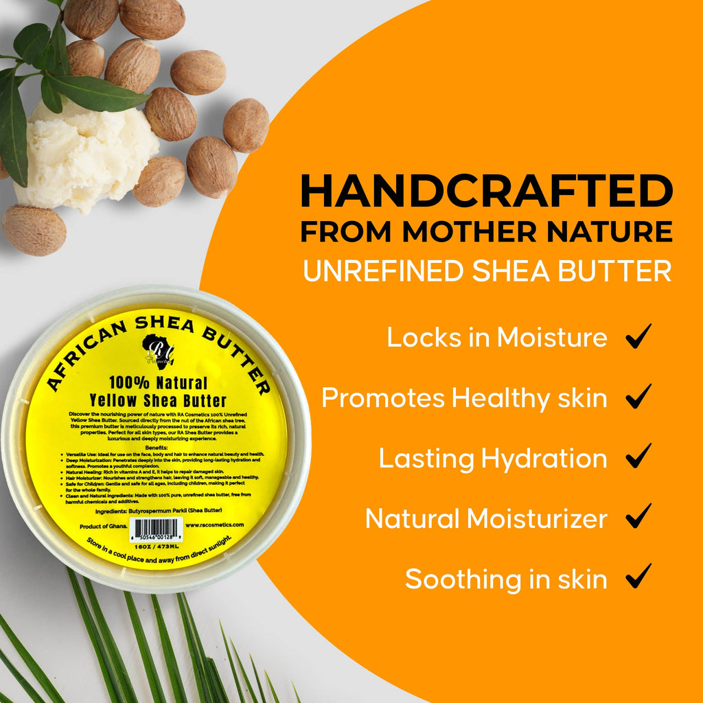 100% African Shea Butter, Yellow Solid - 16oz