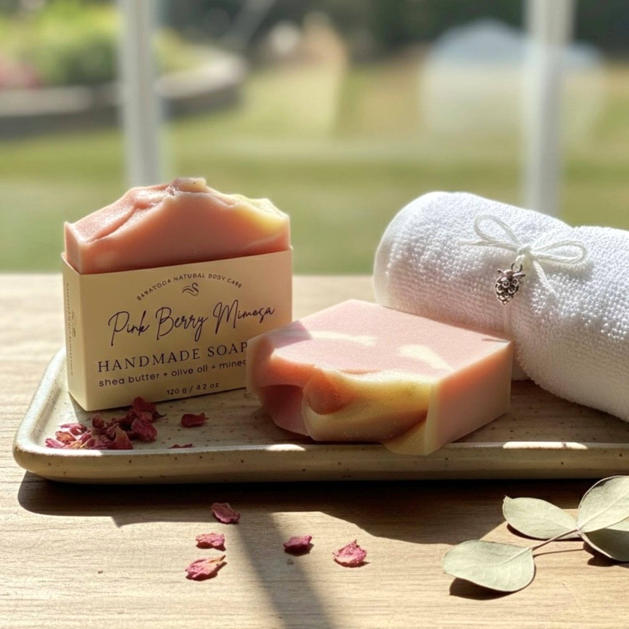Pink Berry Mimosa Handmade Soap Bar VEGAN