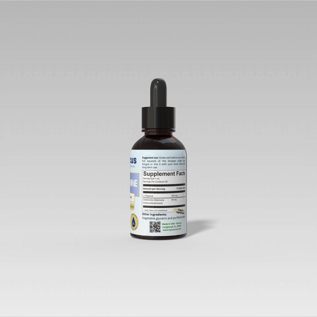 L-Theanine 200 mg Liquid Drops | Relaxation | Mental Clarity | Focus | Stress Balance