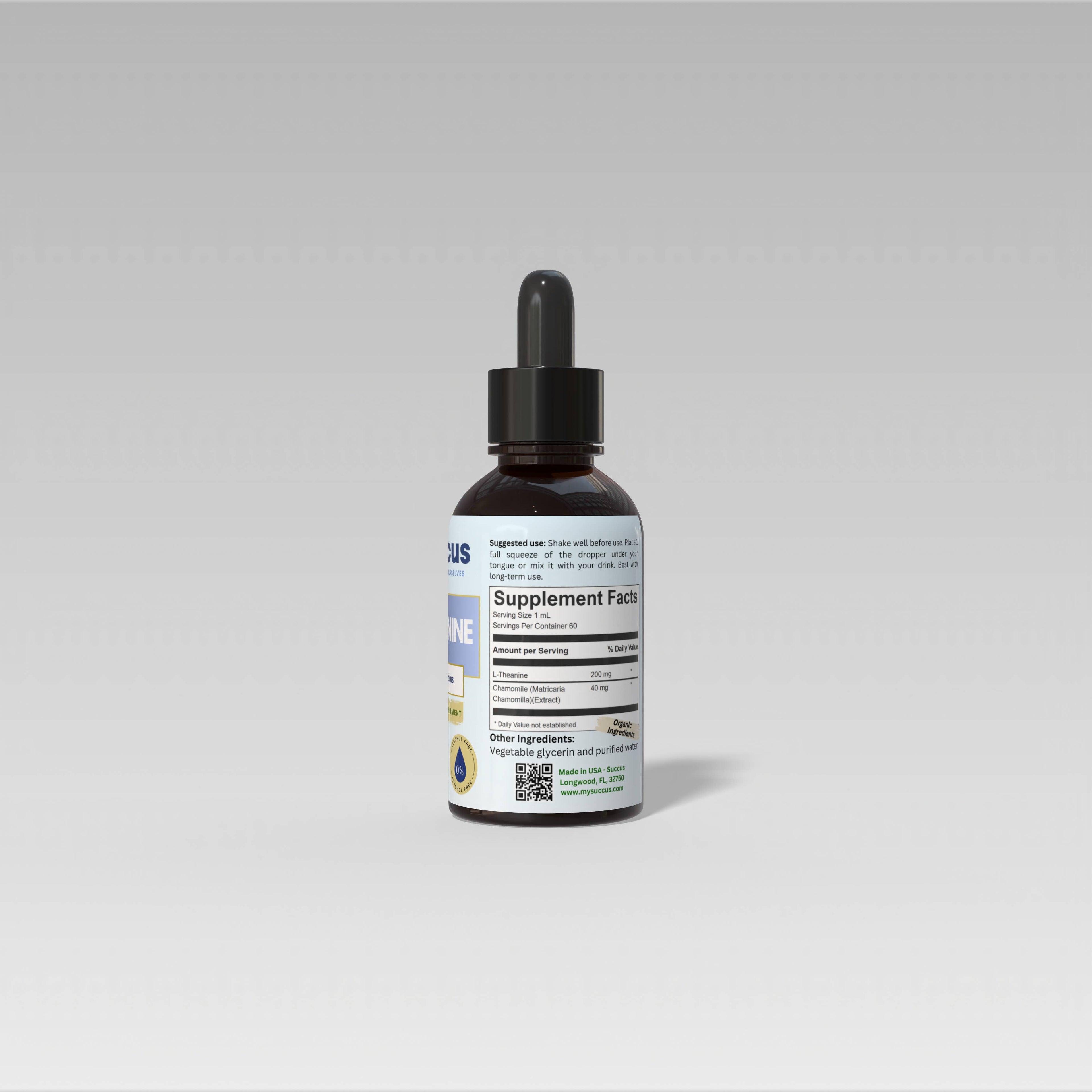 L-Theanine 200 mg Liquid Drops | Relaxation | Mental Clarity | Focus | Stress Balance