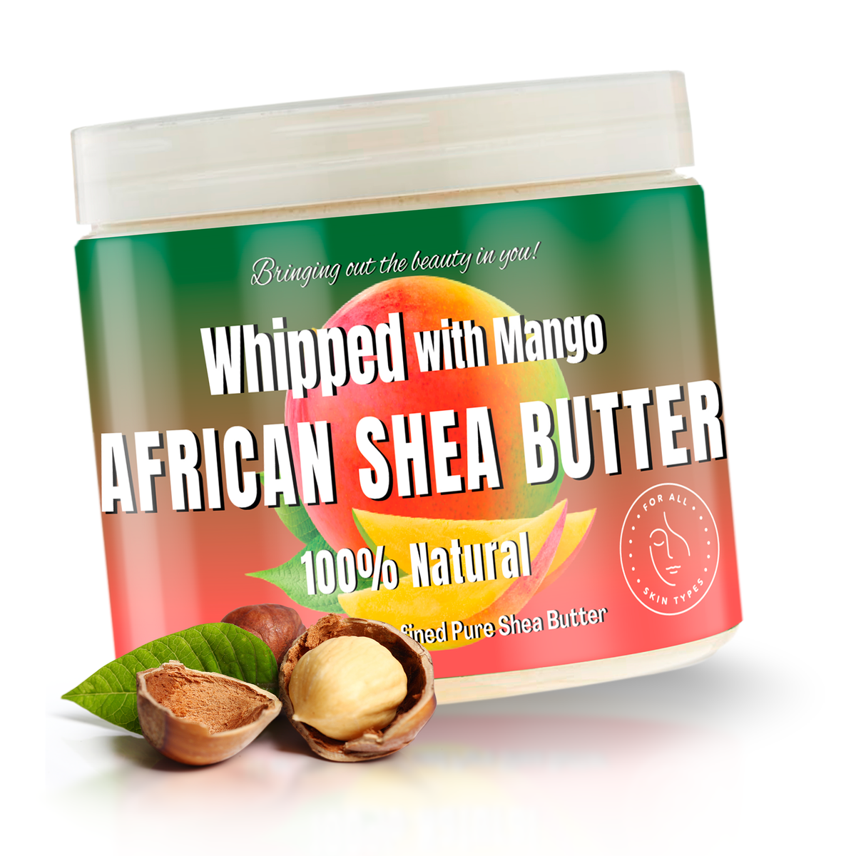Whipped African Ivory Shea Butter, Mango - 12oz