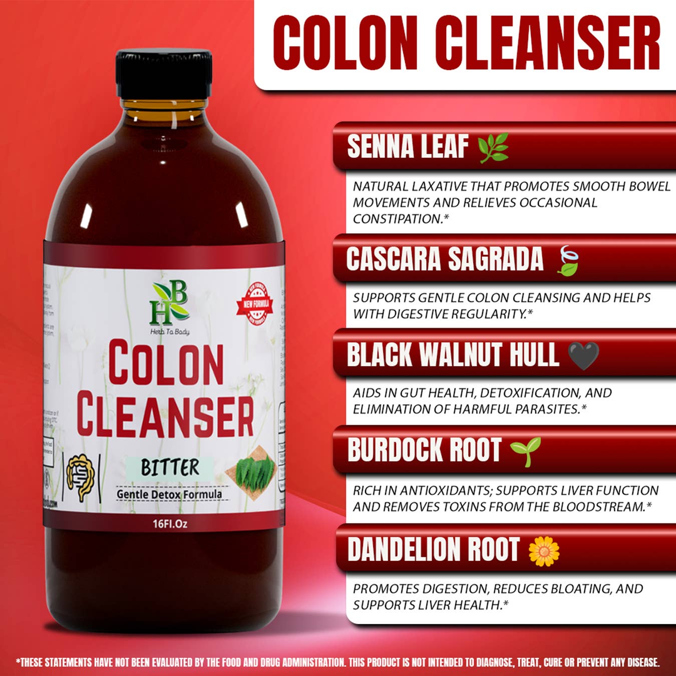 Colon Cleanser Bitters – Herbal Digestive & Regularity Support (16 oz)