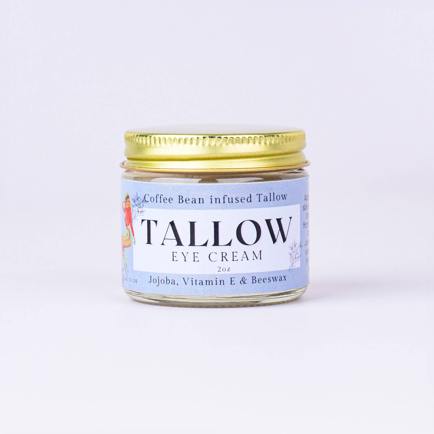 Coffee Bean infused Tallow Eye Cream, Grass Fed Beef Tallow (NEW!)