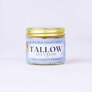 Coffee Bean infused Tallow Eye Cream, Grass Fed Beef Tallow (NEW!)