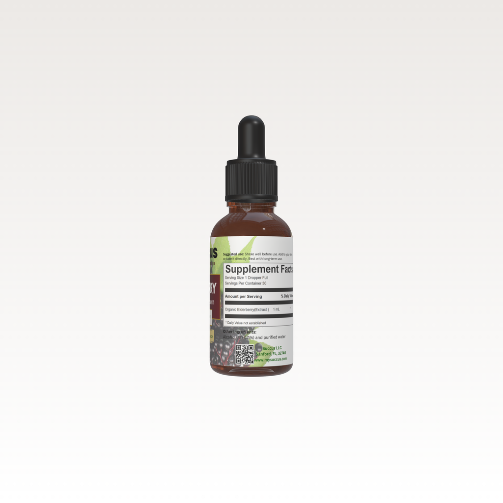Elderberry Tincture - Herbal Support for Immune Wellness: Alcohol Free / 1 fl oz