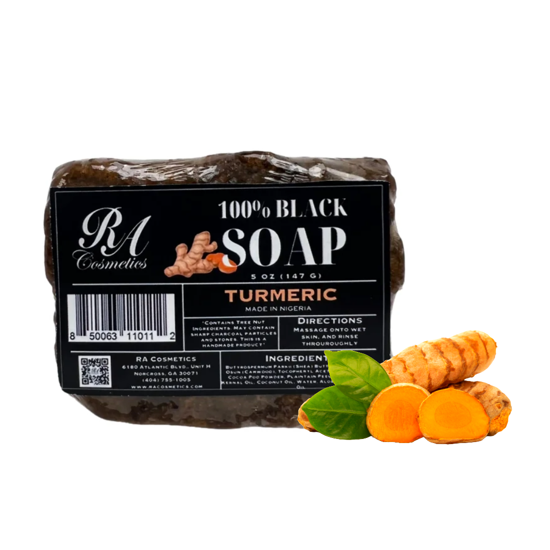 African Black Soap Bar, Turmeric Oil - 5oz