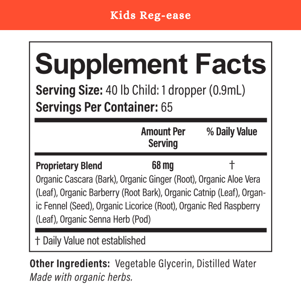 Kids Reg Ease – Gentle Herbal Bowel & Regularity Support | 2 oz