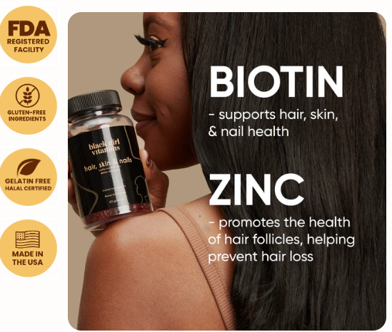 Hair, Skin & Nails Gummies | Biotin, Zinc & Beauty Support