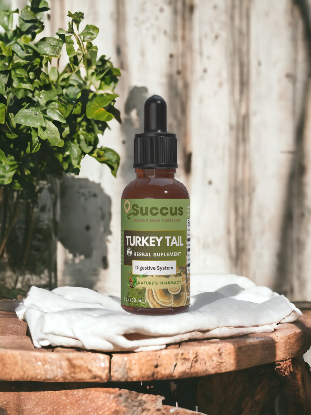 Turkey Tail Tincture - Wild-Harvested Mushroom Extract: Alcohol Free / 1 fl oz