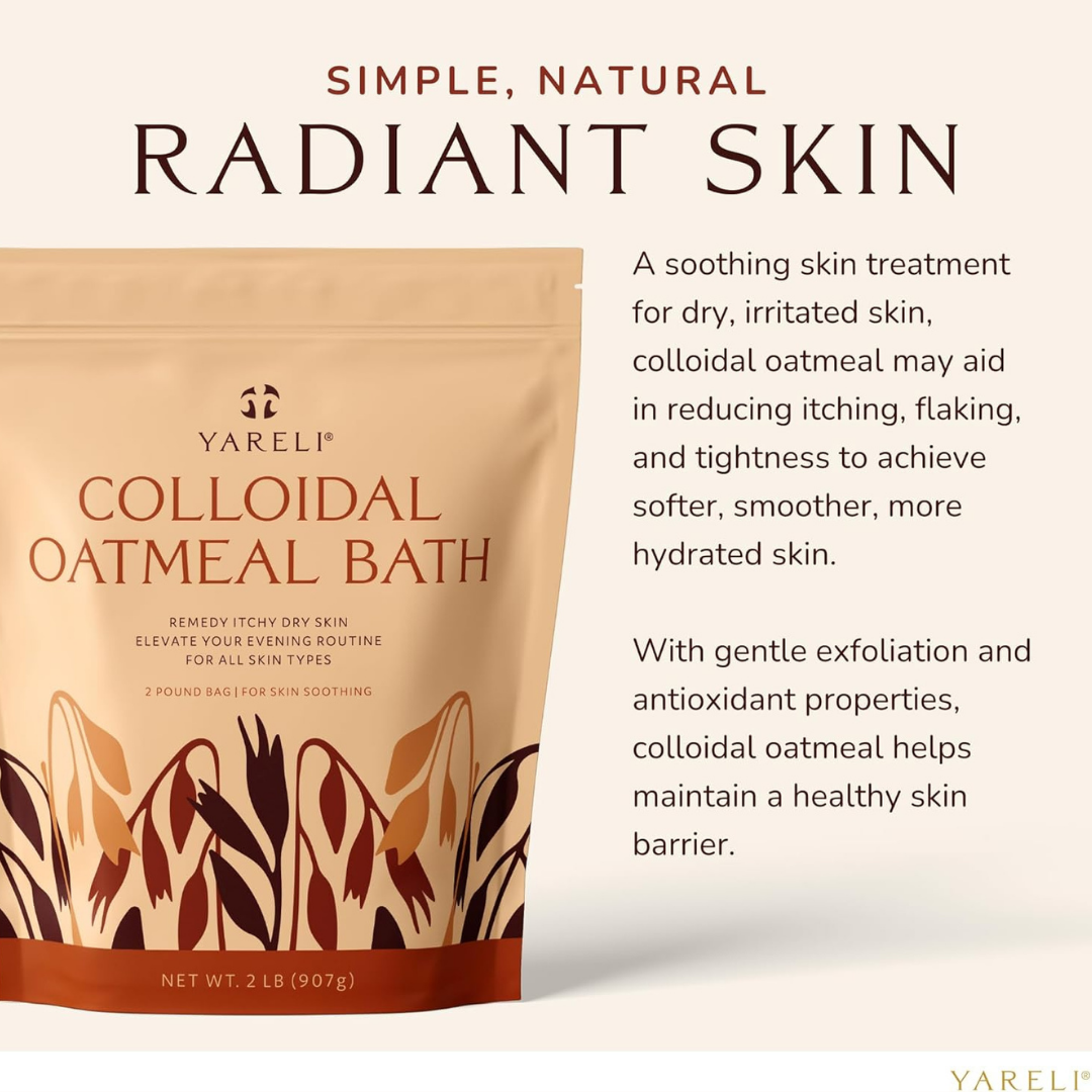 100% Pure Colloidal Oatmeal Bath – Dry, Itchy & Sensitive Skin Relief | Unscented, 2 lb