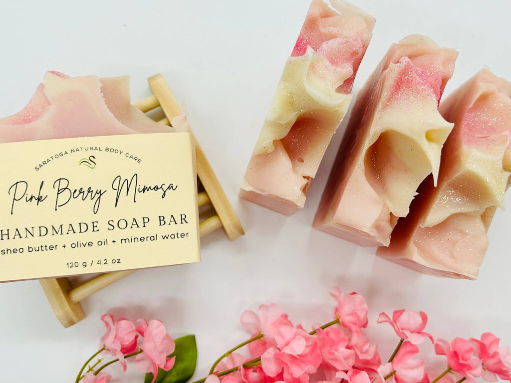 Pink Berry Mimosa Handmade Soap Bar VEGAN