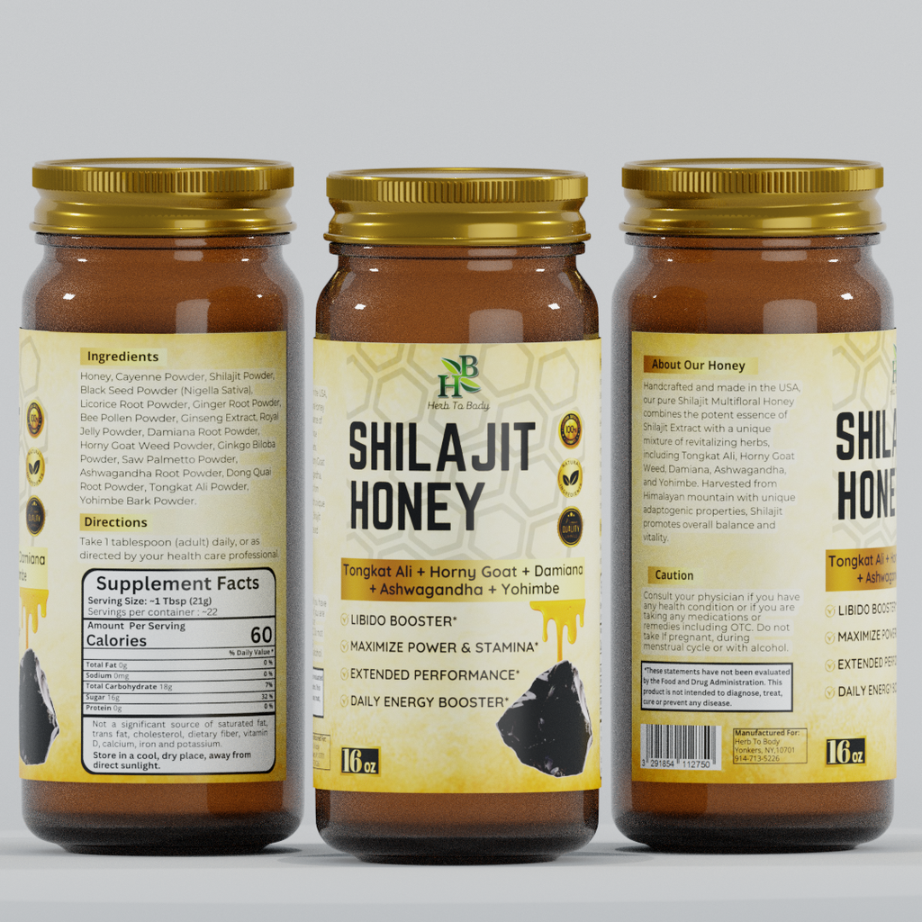 Shilajit Honey – Raw Himalayan Shilajit Infused Honey (16 oz)