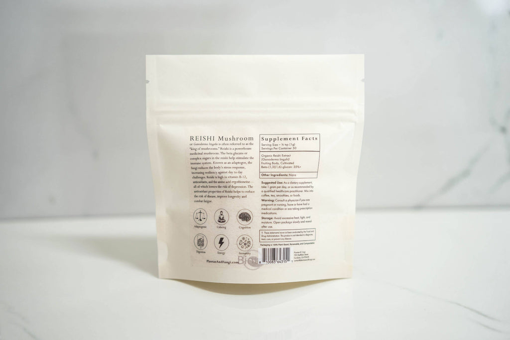 Reishi Mushroom Powder | Calm, Stress & Immune Support (50 Servings)