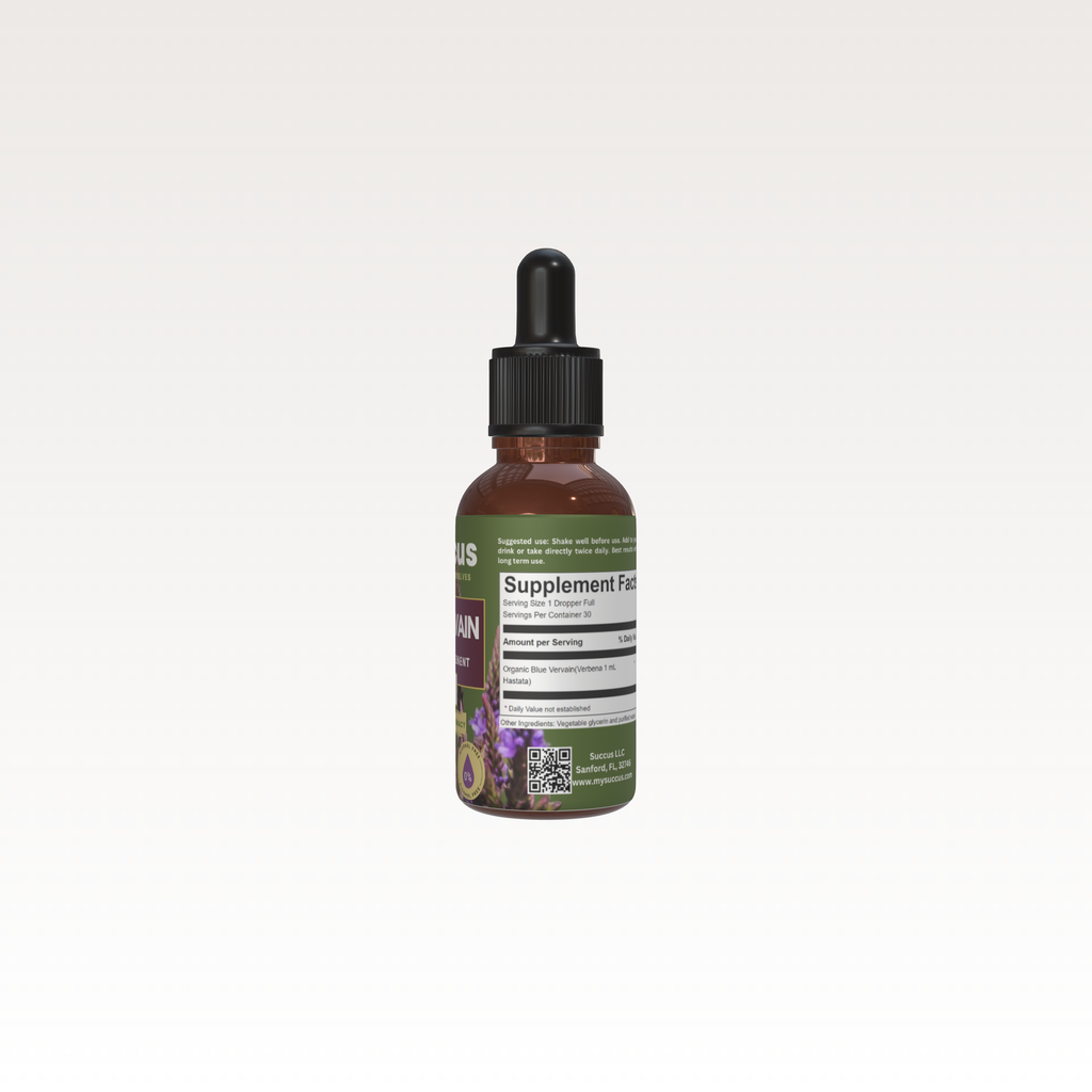 Blue Vervain Tincture - Calming, Herbal & Naturally Soothing: Alcohol Free / 1 fl oz