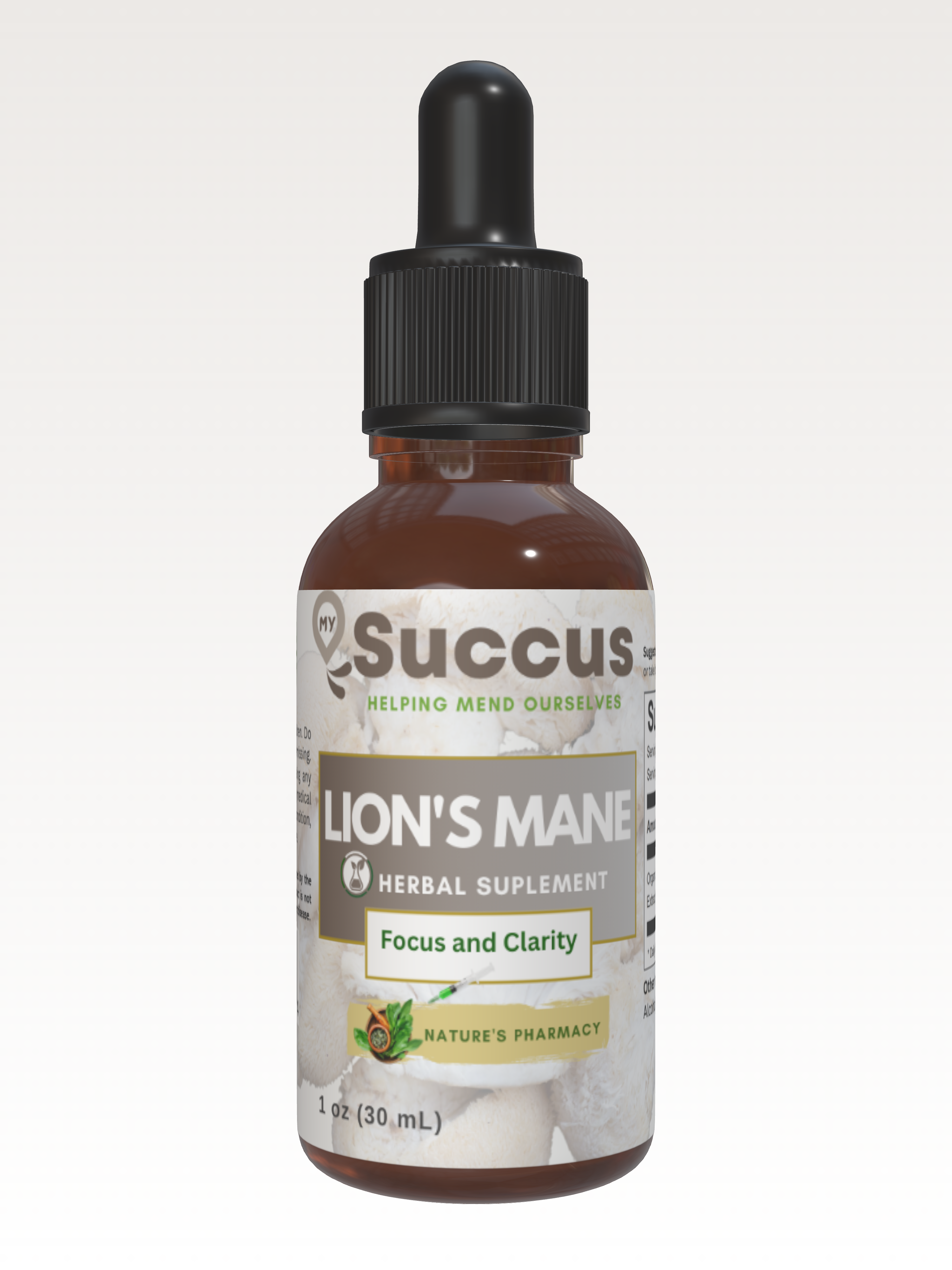 Lion's Mane Tincture - Brain Health & Mental Clarity: Alcohol Free / 1 fl oz