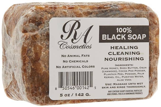 African Black Soap Bar, Unscented - 5oz