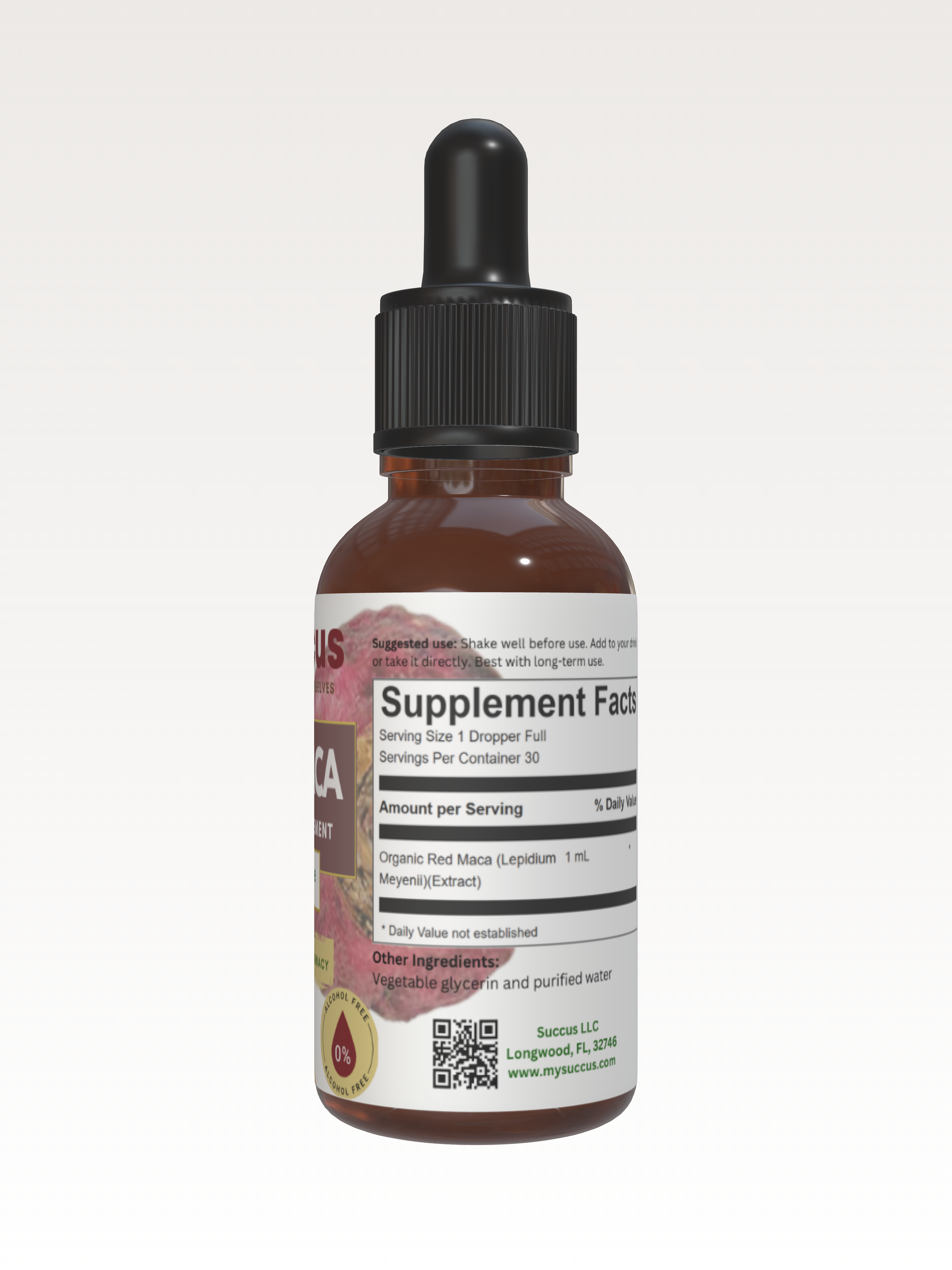 Red Maca Tincture -Reproductive Health: Alcohol Free / 1 fl oz