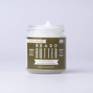 All-Natural Tallow Beard, Hair and Scalp Butter: TOBACCO VANILLA (NEW!)