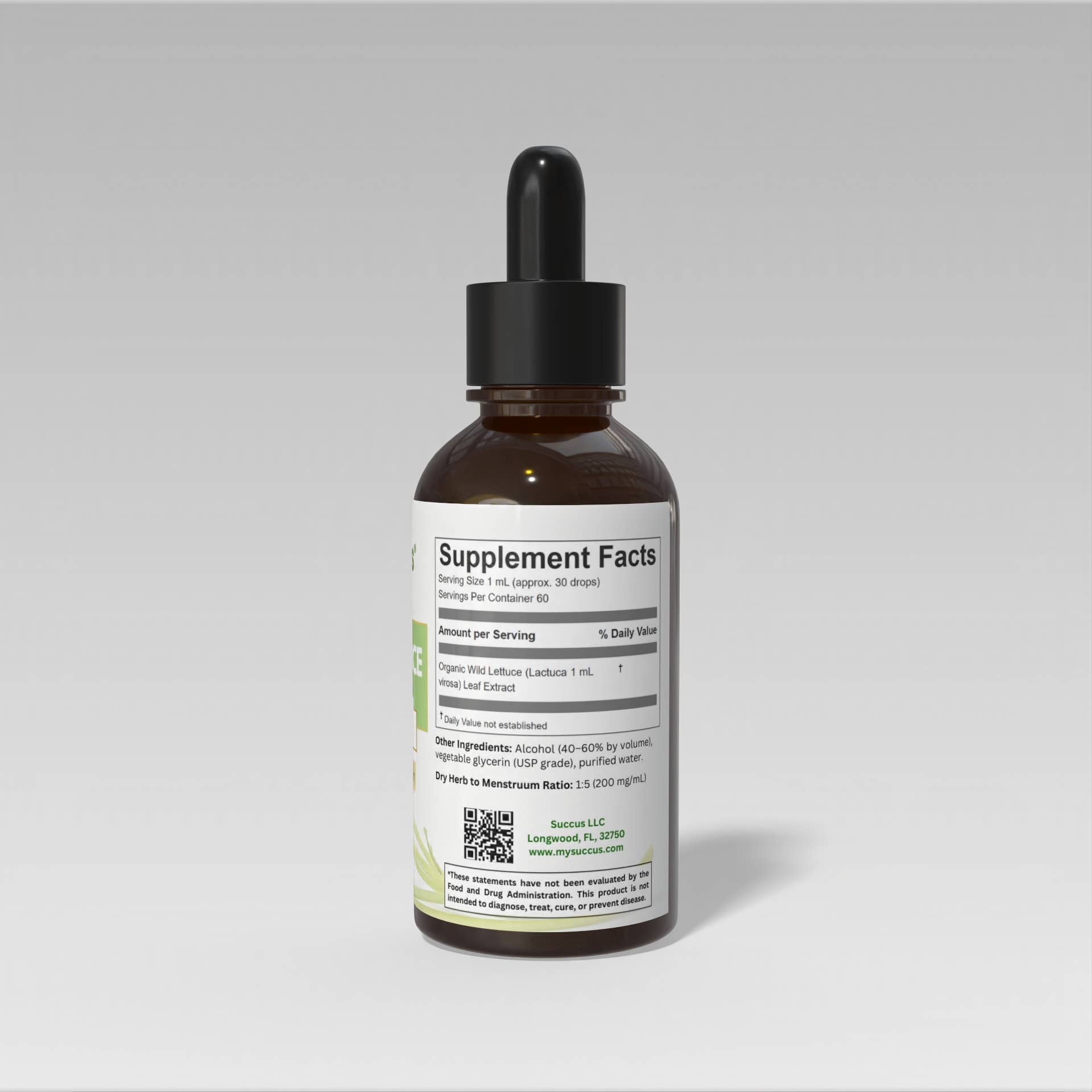 Wild Lettuce Tincture | Premium Wild Lettuce Herbal Extract: Alcohol-Free / 1 fl oz