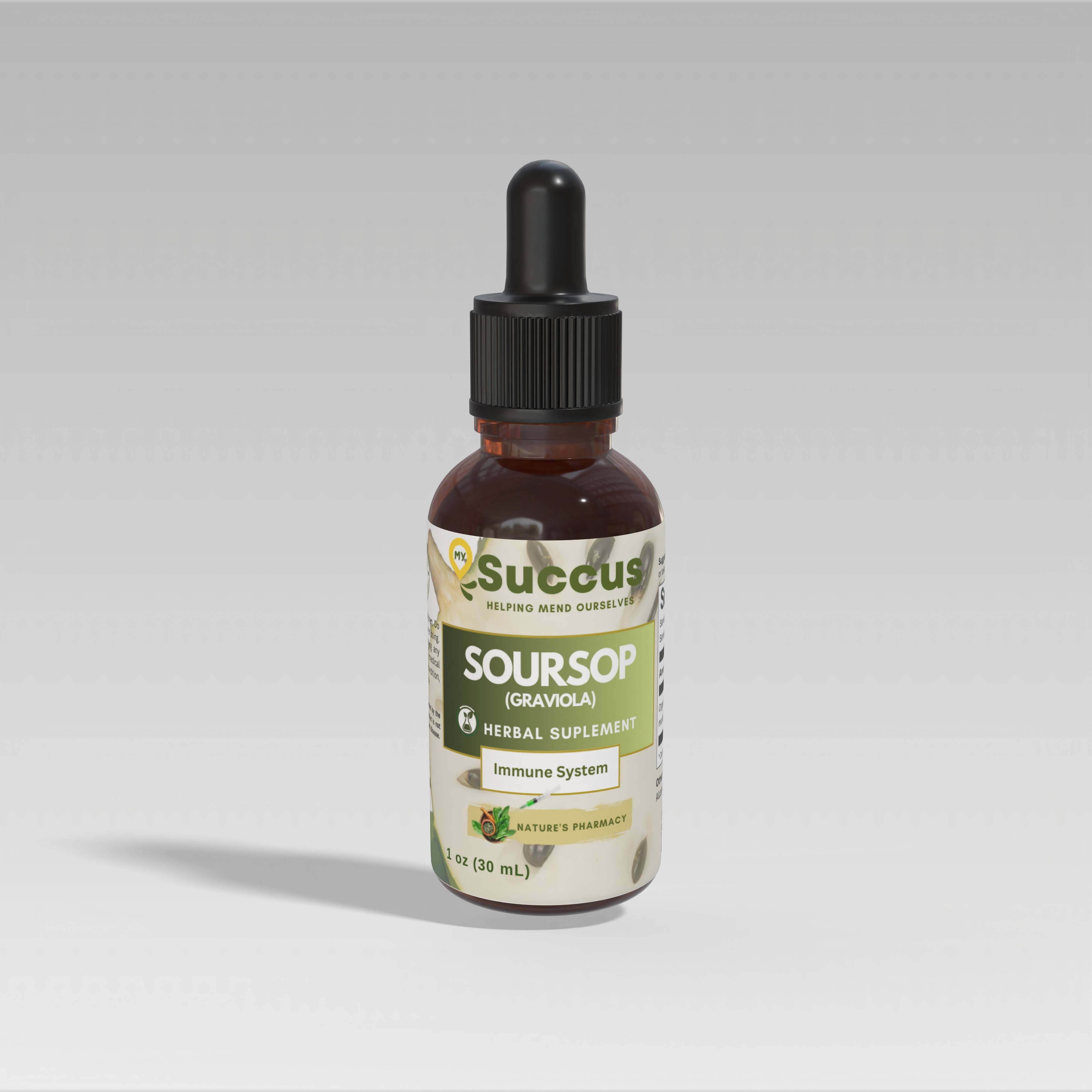 Soursop (Graviola) Tincture - Immune System (High Potency) : Alcohol Free / 1 fl oz