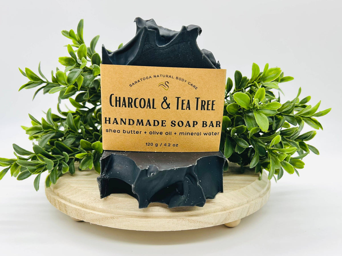 Charcoal & Tea Tree Handmade Soap – Clarifying Face & Body Bar