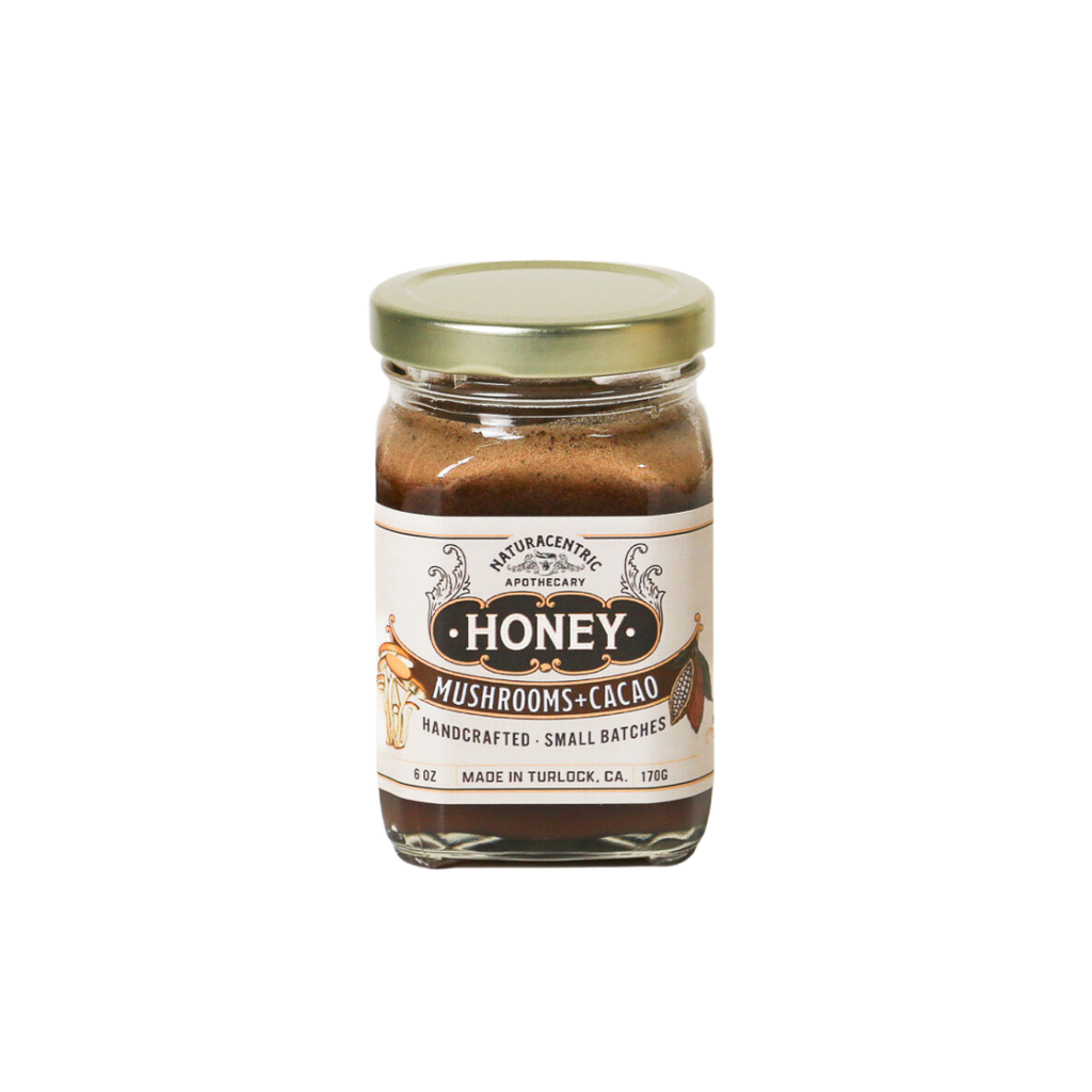 5 Mushroom + Cacao Infused Honey – Immune, Brain & Adaptogenic Support | 6 oz